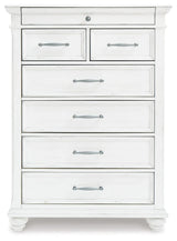 Kanwyn Whitewash Chest Of Drawers - side view