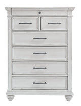 Kanwyn Whitewash Chest Of Drawers - front closed drawers