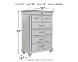 Kanwyn Whitewash Chest Of Drawers - dimension diagram