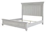 Kanwyn Whitewash Queen Panel Bed head on view