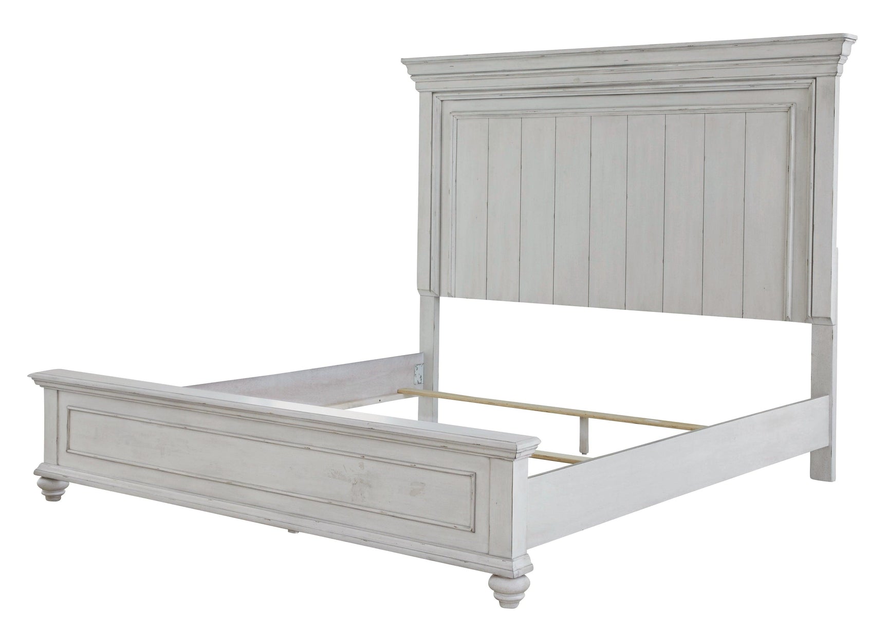 Kanwyn Whitewash Queen Panel Bed head on view