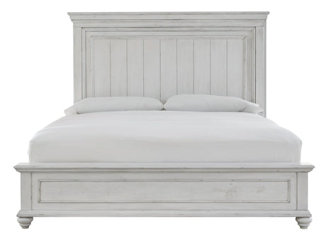 Kanwyn Whitewash Queen Panel Bed full side profile