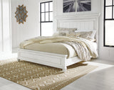 Kanwyn Whitewash King Panel Bed front angle