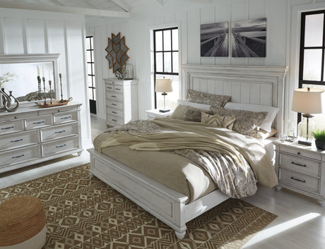 Kanwyn Whitewash Queen Panel Bed mood image C