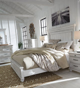 Kanwyn Whitewash Queen Panel Bed finish sample