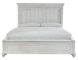 Kanwyn Whitewash Queen Panel Bed full angled view