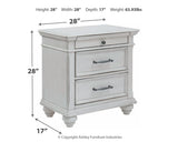 Kanwyn Whitewash Nightstand distressed whitewash finish close-up