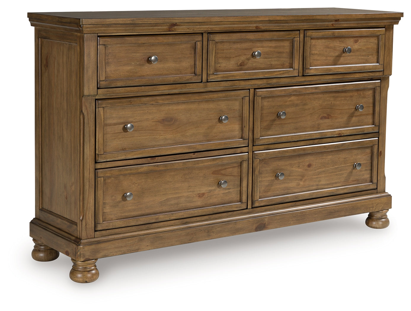 Feddinger medium brown dresser closed drawer front angle