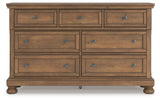 Feddinger medium brown dresser head-on front view