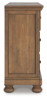 Feddinger medium brown dresser side profile view