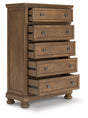 Feddinger Chest of Drawers angled view with open drawer