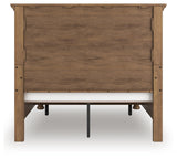 Back view of Feddinger queen panel storage bed