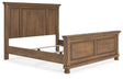 Feddinger king panel bed front angle showing headboard