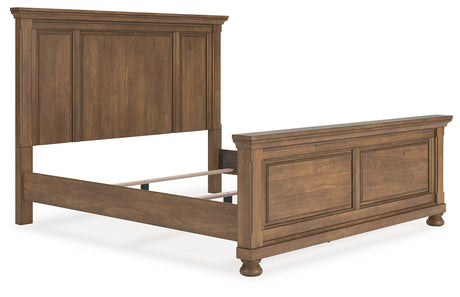 Feddinger king panel bed front angle showing headboard