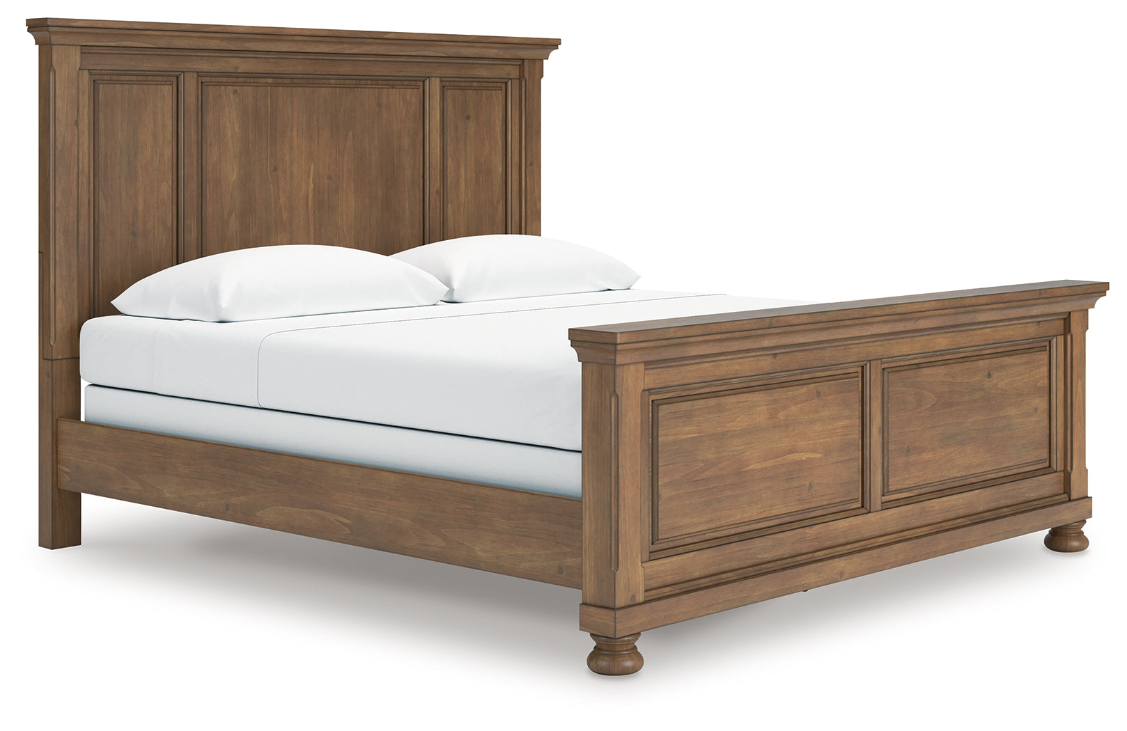 Side view of Feddinger king panel bed with footboard