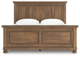 Head-on view of Feddinger king panel bed headboard