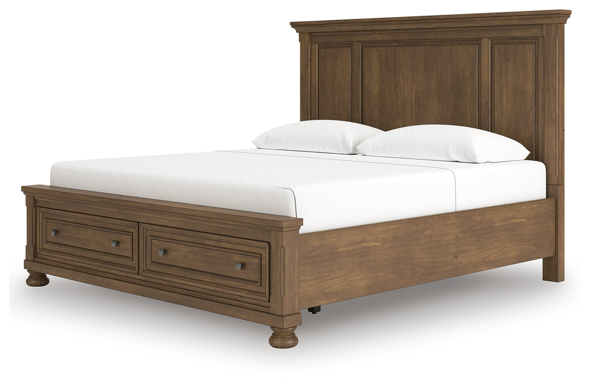 Feddinger bed side alternate angle with drawers