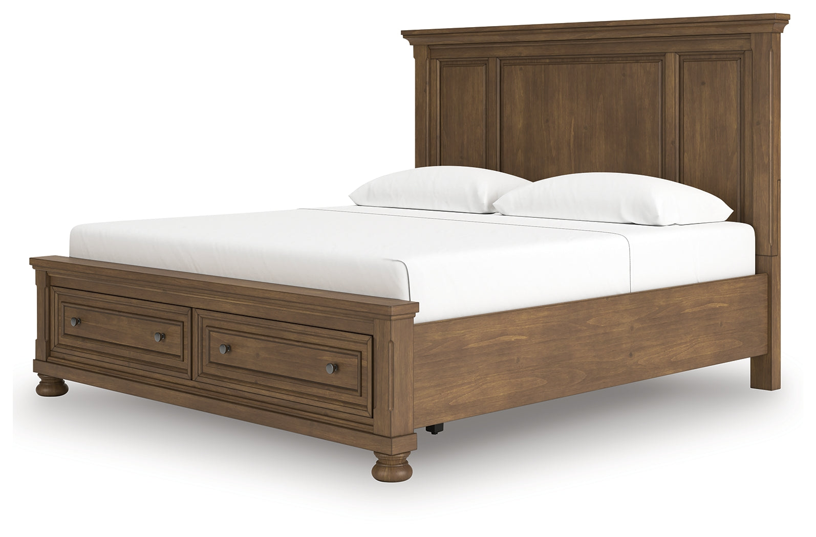 Feddinger bed side alternate angle with drawers