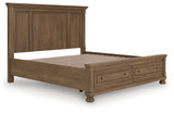 Feddinger bed footboard drawers open view
