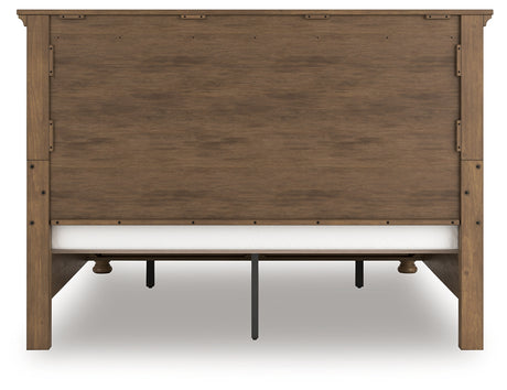 Feddinger bed back view showing panel design