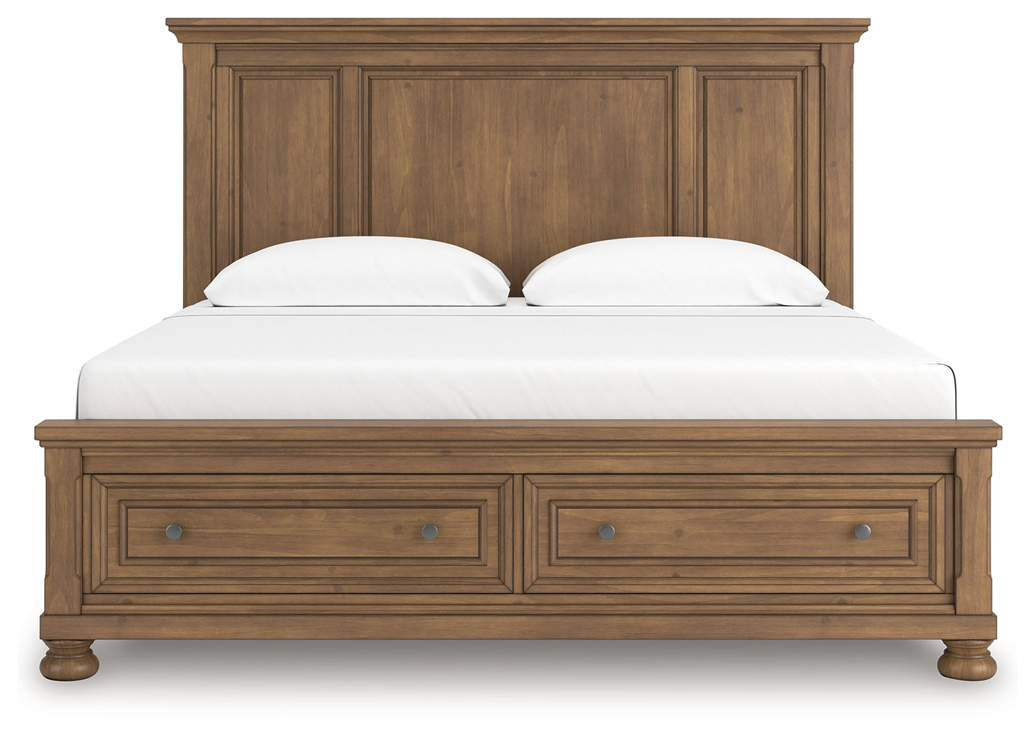 Feddinger king panel storage bed head-on view