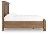 Feddinger bed side view medium brown finish