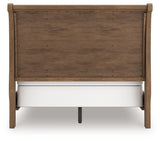 Feddinger Medium Brown Queen Sleigh Bed back view