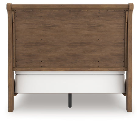 Feddinger Medium Brown Queen Sleigh Bed back view