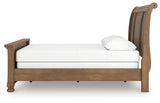 Feddinger Medium Brown Queen Sleigh Bed side view left
