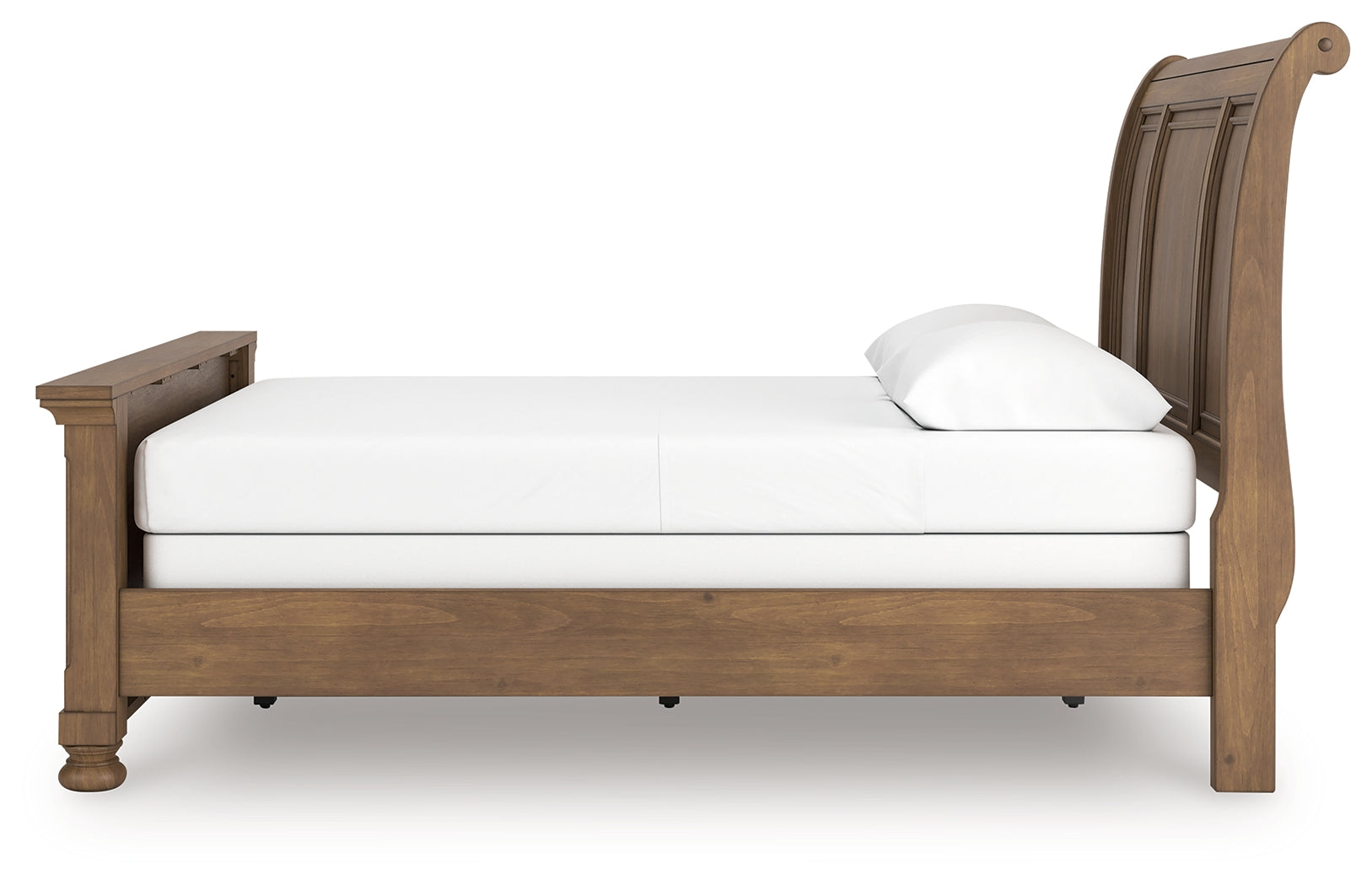 Feddinger Medium Brown Queen Sleigh Bed side view left