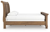 Feddinger Medium Brown Queen Sleigh Bed side view right