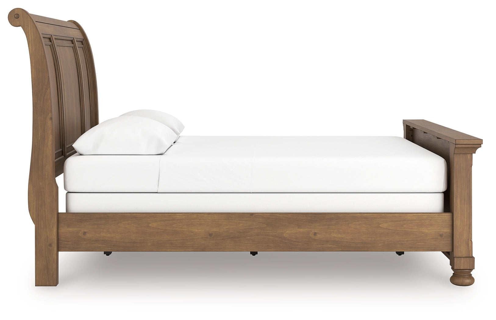 Feddinger Medium Brown Queen Sleigh Bed side view right