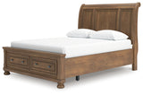 Feddinger queen storage sleigh bed, alternate angle