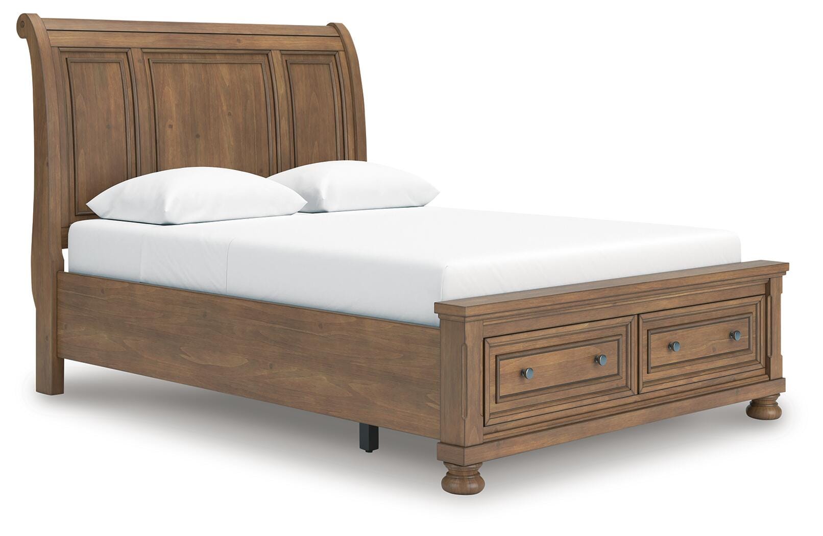 Feddinger Medium Brown Storage Sleigh Bedroom Set angled view