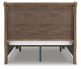 Feddinger queen storage sleigh bed, back view
