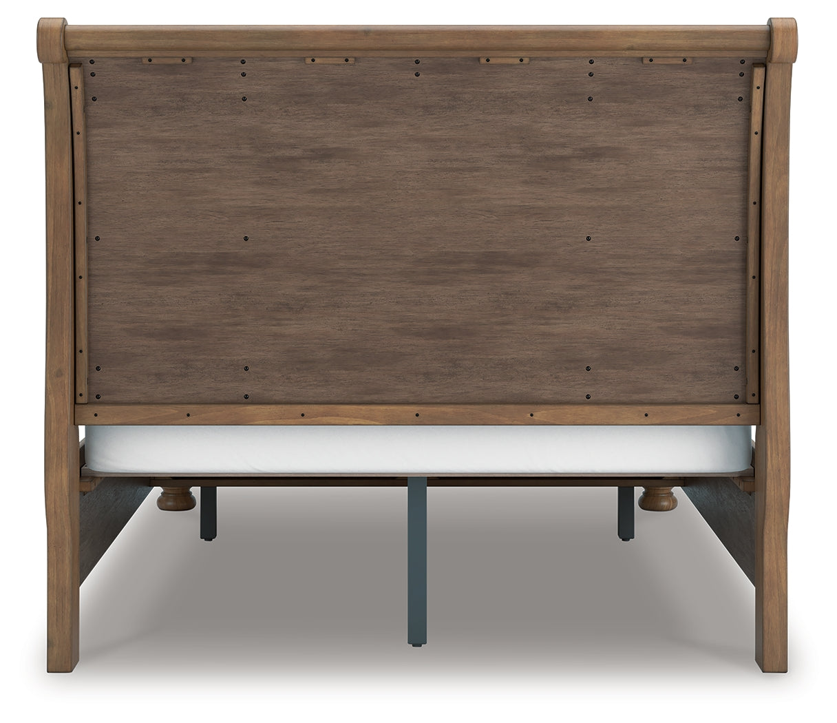 Feddinger queen storage sleigh bed, back view