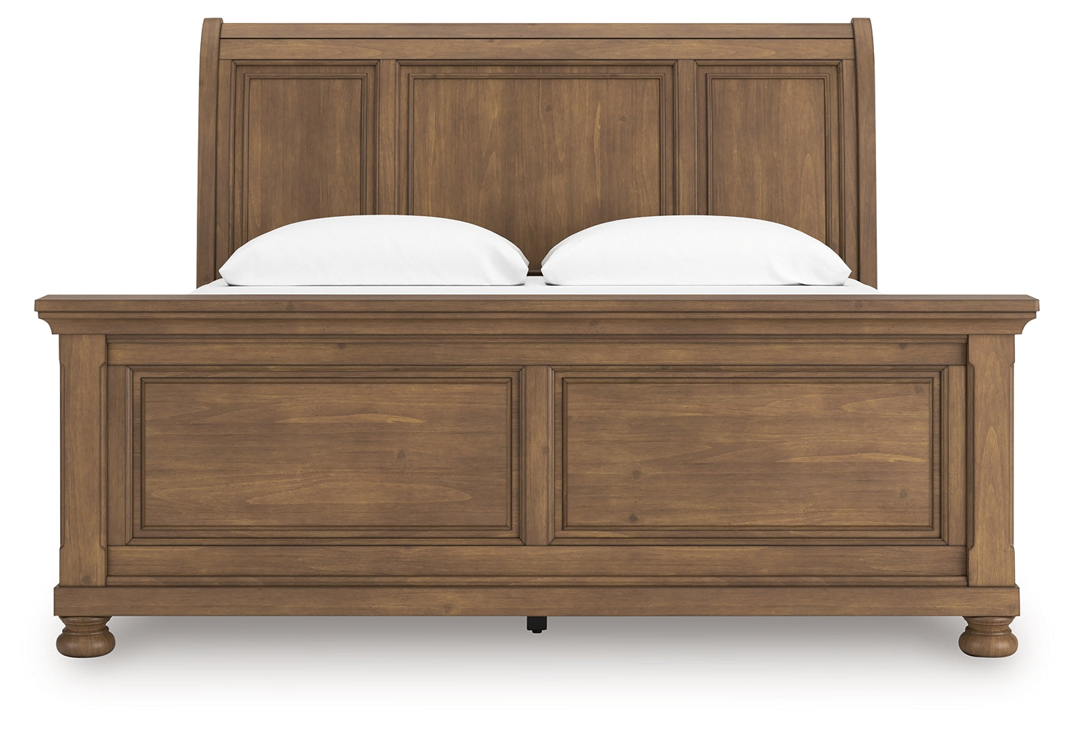 Feddinger king sleigh bed head-on front view