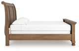 Feddinger king size sleigh bed profile side view