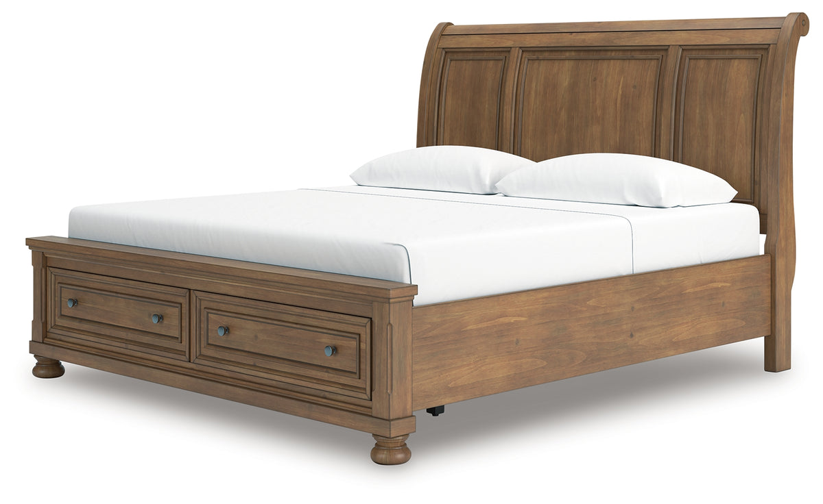 Alternate angled view of Feddinger storage sleigh bed