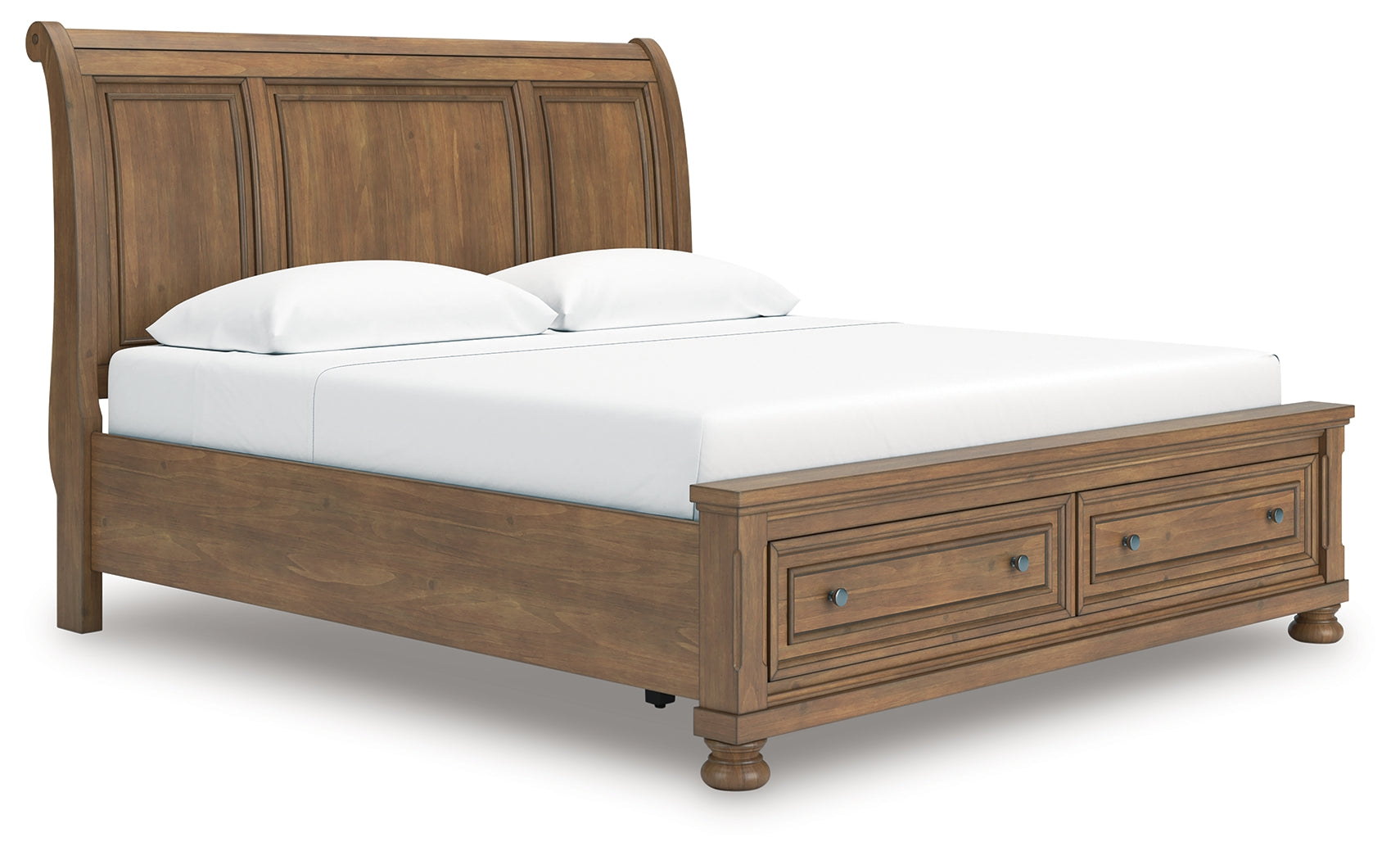 Feddinger King Storage Sleigh Bed angled side view
