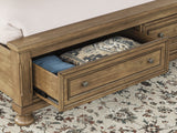 Close-up of footboard storage drawer detail