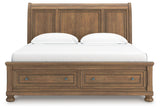 Headboard front on view of Feddinger sleigh bed