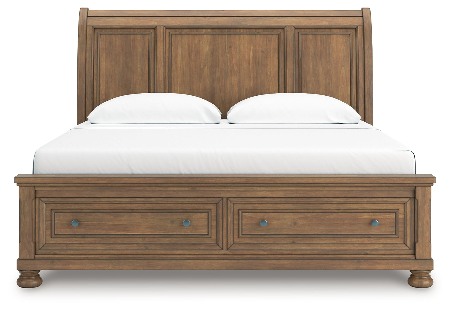 Headboard front on view of Feddinger sleigh bed