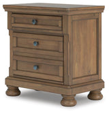 Feddinger Medium Brown Storage Sleigh Bedroom Set angled view