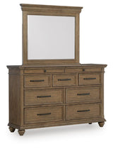 Karallin Medium Brown Dresser and Mirror angled view