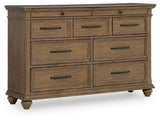 Karallin Medium Brown Dresser angled view