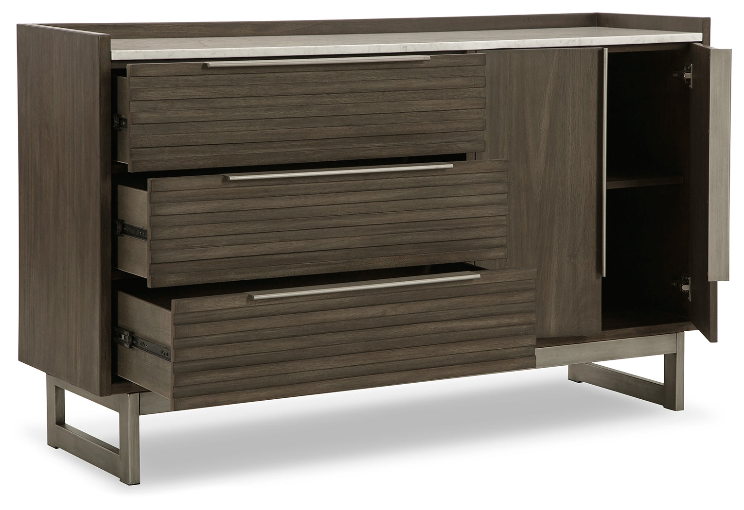 Arkenton Grayish Brown/White Dresser