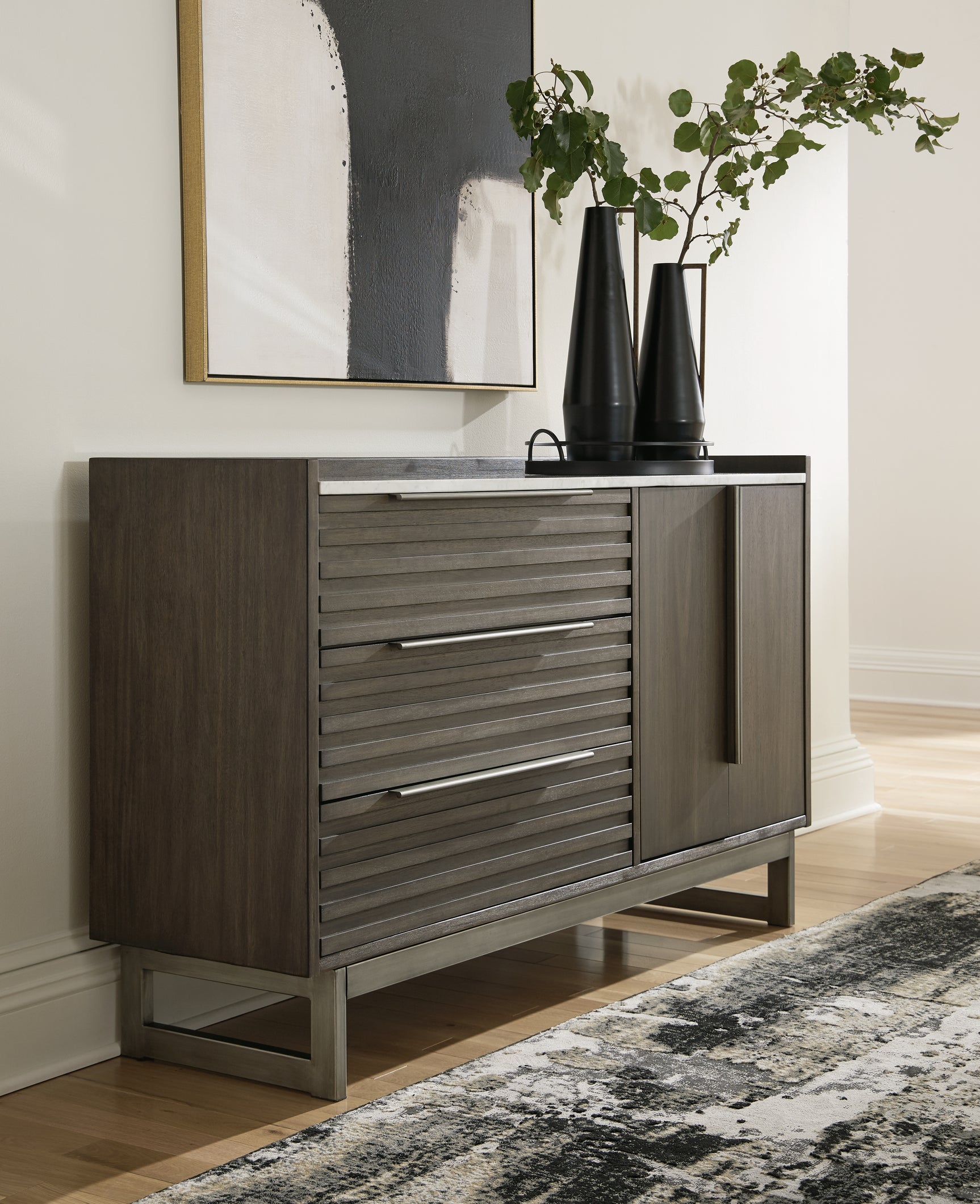 Arkenton Grayish Brown/White Dresser
