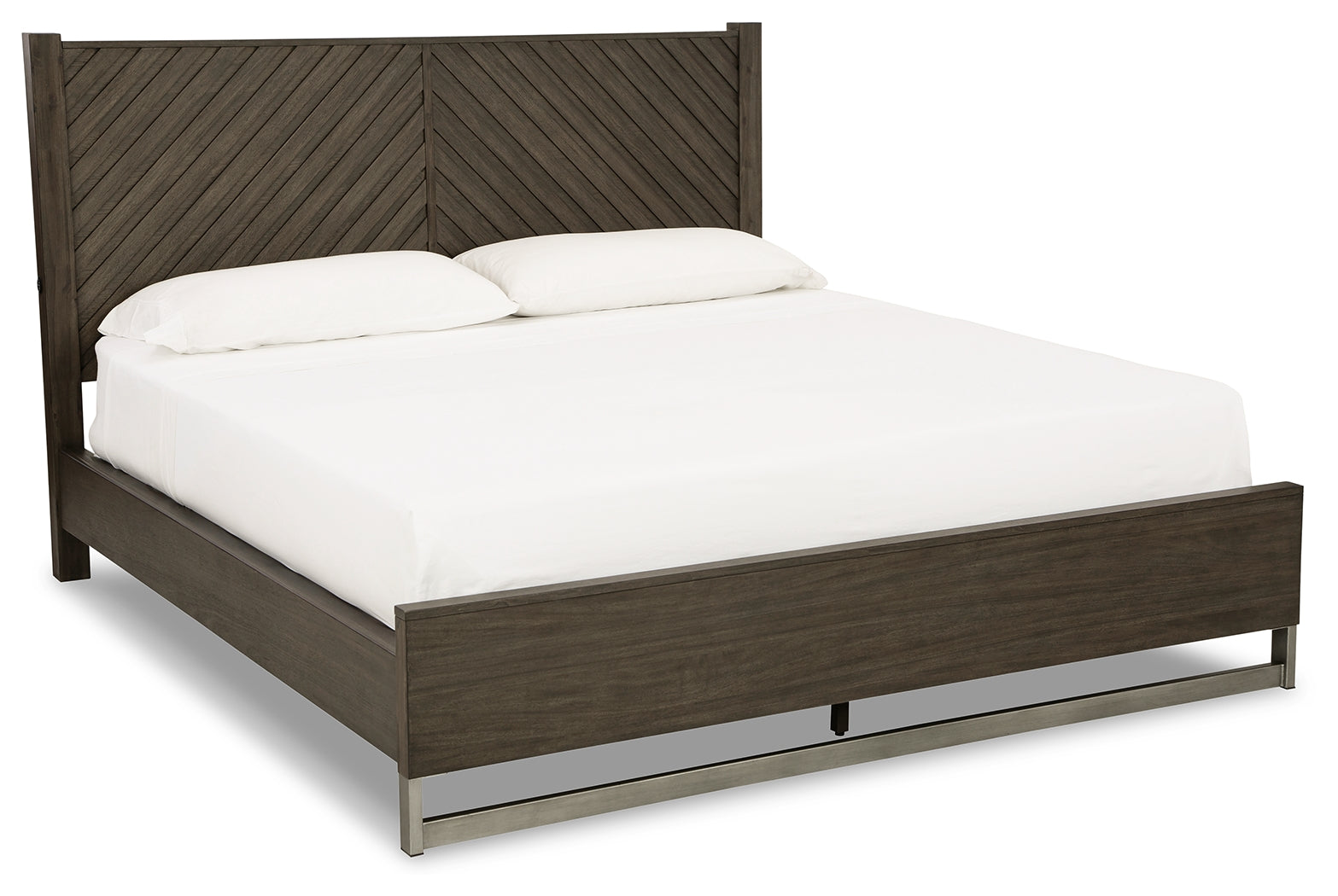 Arkenton King Panel Bed angled side view