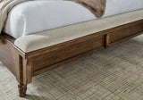 Detail of rich brown wood finish